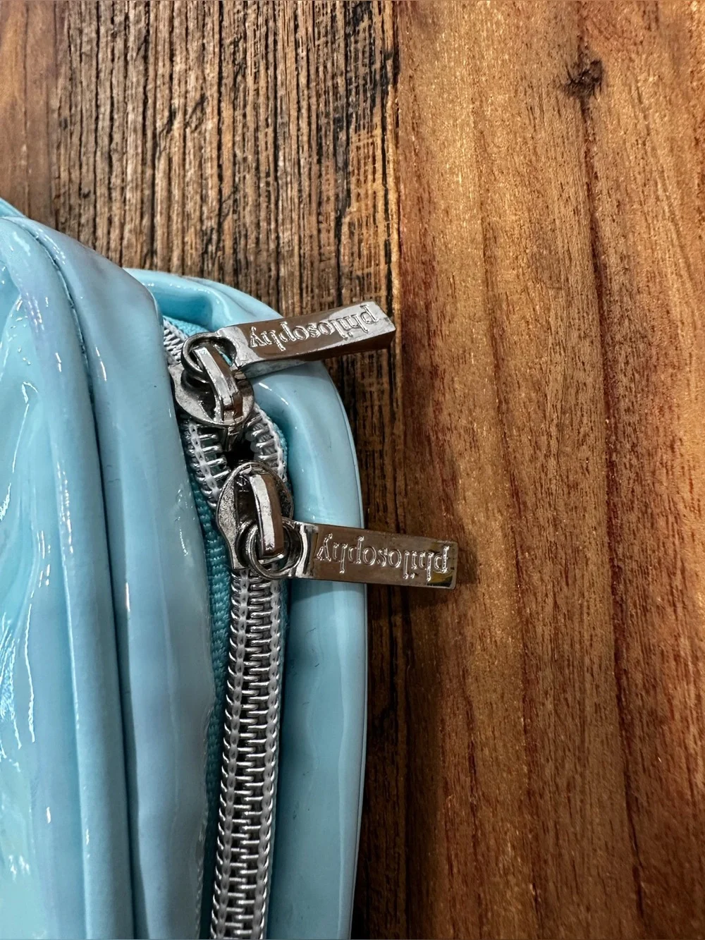 Philosophy Pale Blue Glossy Cosmetic Pouch